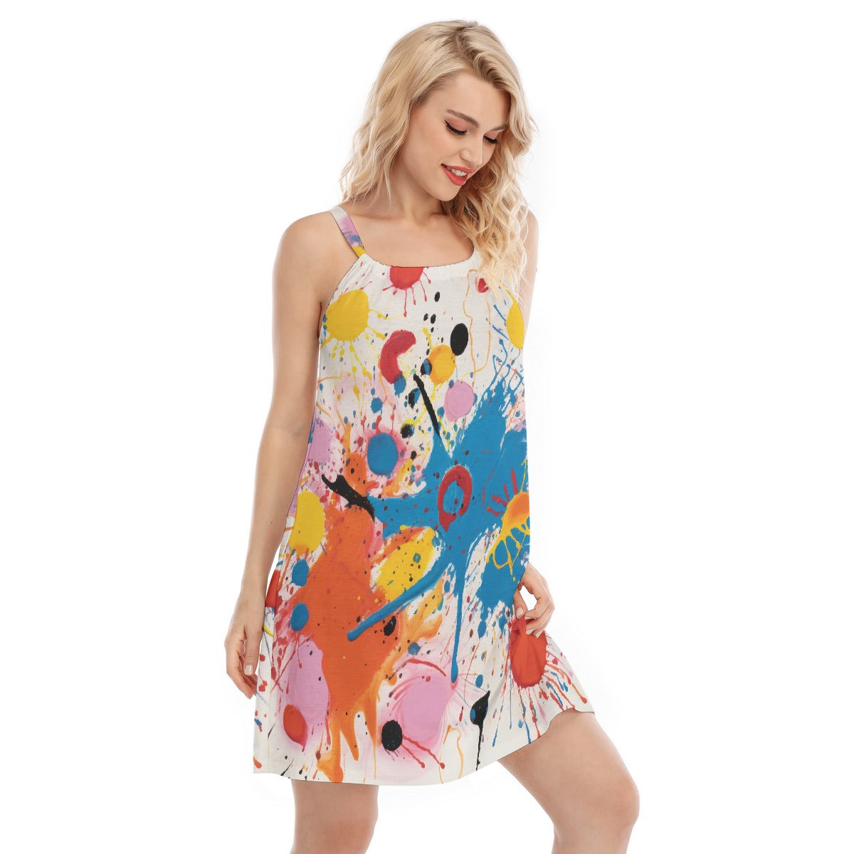 All-Over Print Women's O-neck Cami Dress