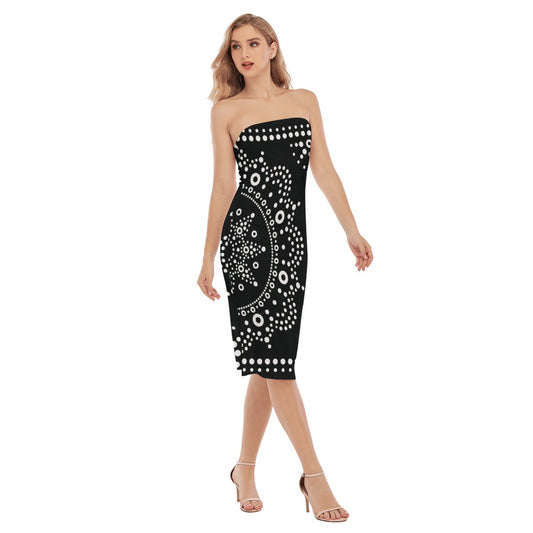 All-Over Print Women's Side Split Tube Top Dress