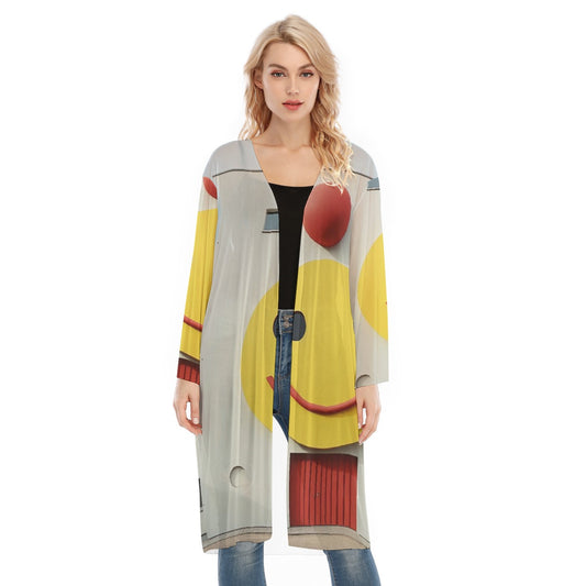 All- Over Print Women's Long Sleeve Mesh Cardigan