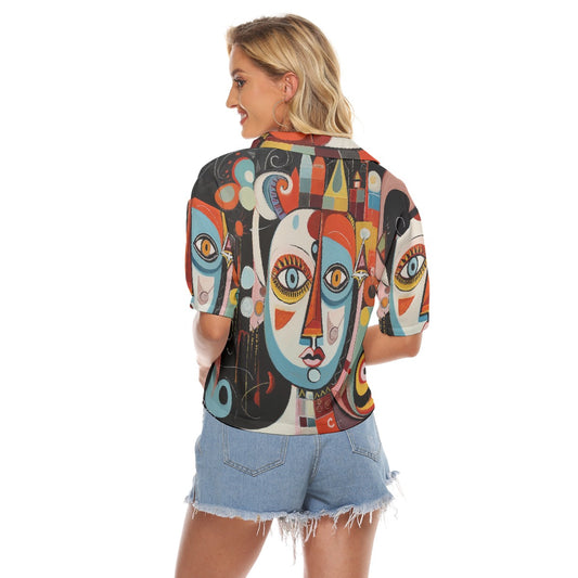 All-Over Print Women's V-neck Shirts