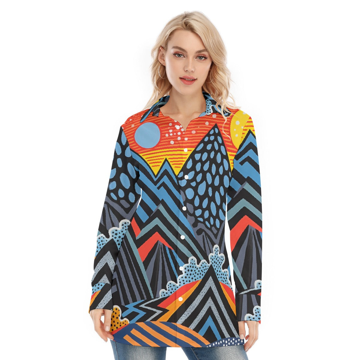 All-Over Print Women's Long Shirt