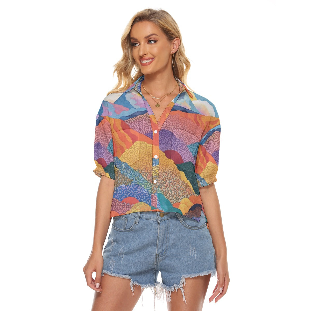 All-Over Print Women's V-neck Shirts