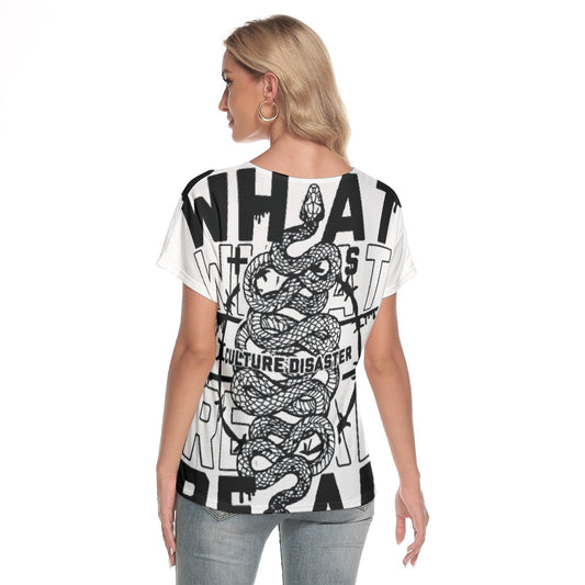 All-Over Print Women's Loose V-neck Short Sleeve T-shirt