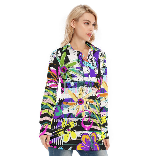 All-Over Print Women's Long Shirt