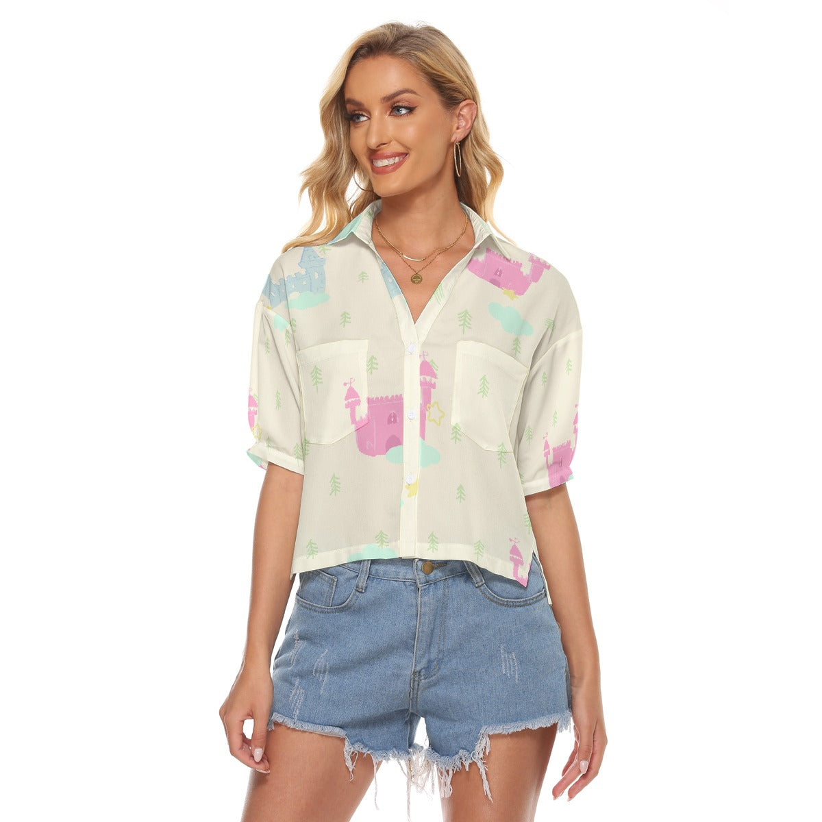 All-Over Print Women's V-neck Shirts