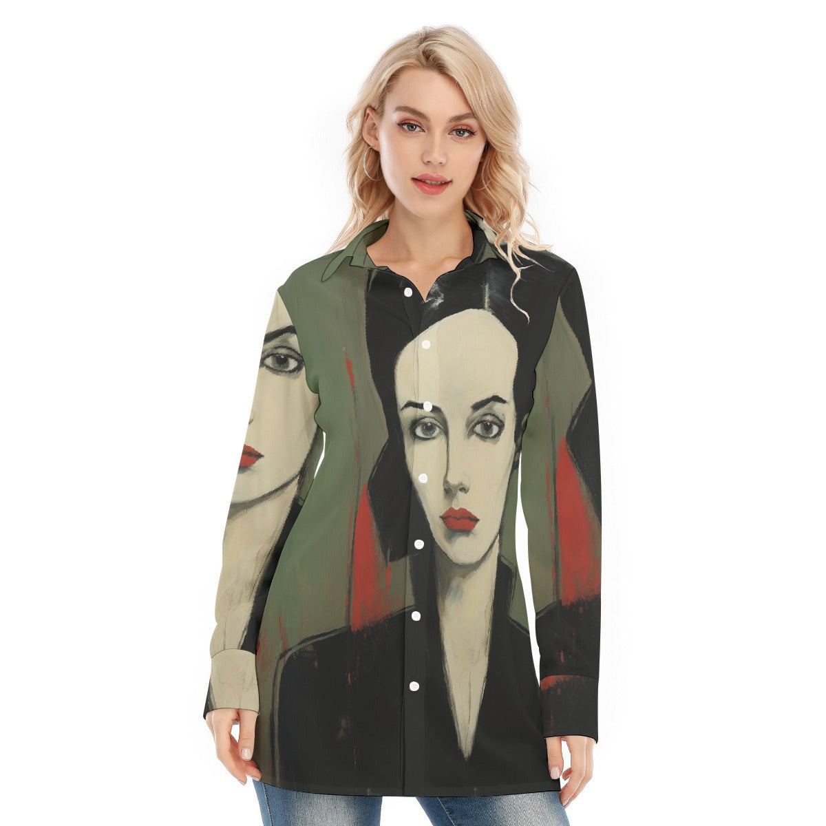 All-Over Print Women's Long Shirt