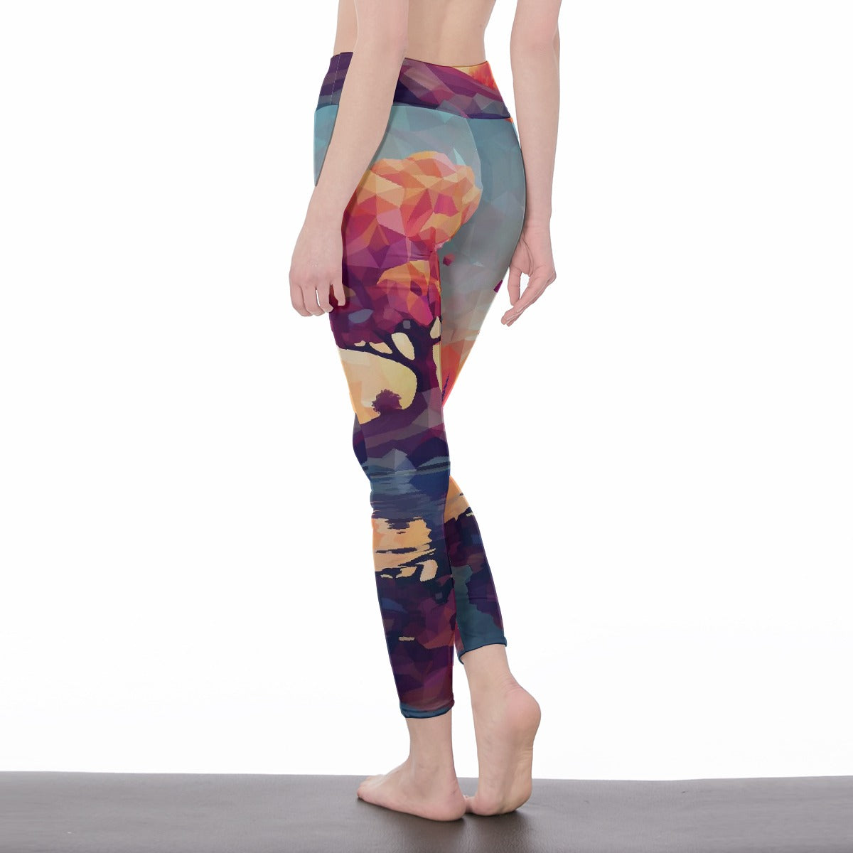 All-Over Print Women's High Waist Leggings | Side Stitch Closure