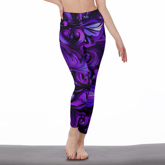 All-Over Print Women's High Waist Leggings | Side Stitch Closure