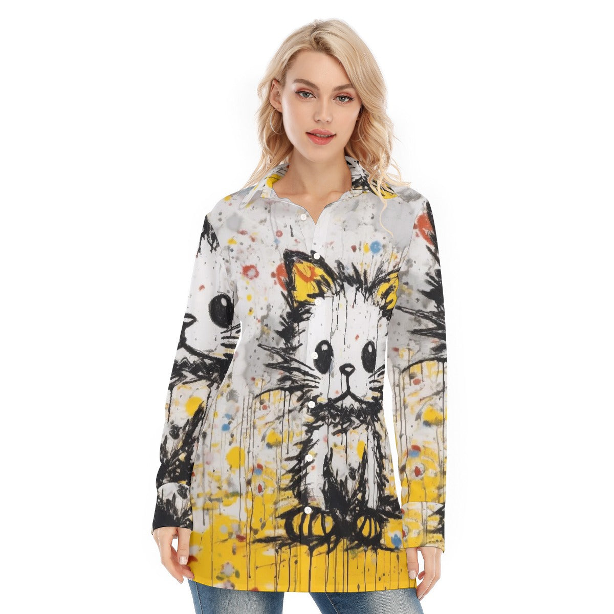 All-Over Print Women's Long Shirt