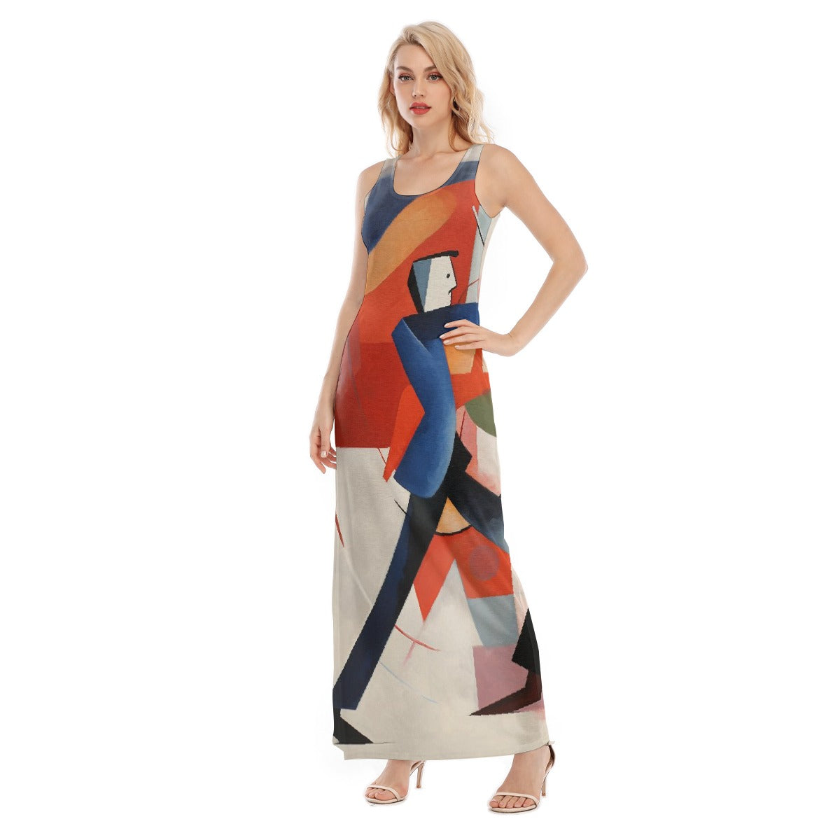 All-Over Print Women's Vest Dress | Length To Ankle