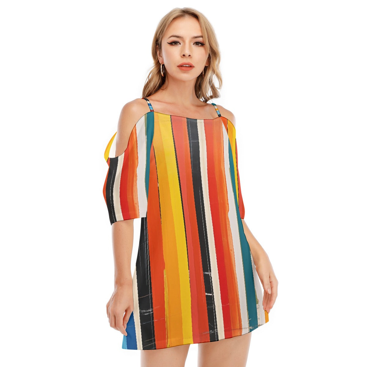 All-Over Print Women's Off-shoulder Cami Dress