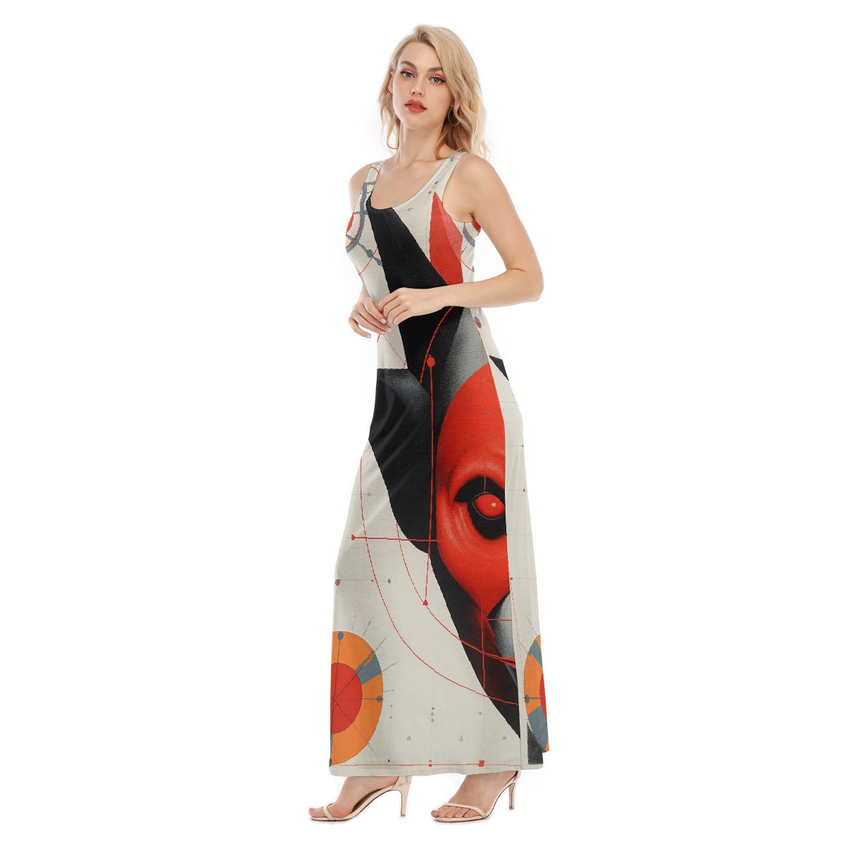 All-Over Print Women's Vest Dress | Length To Ankle