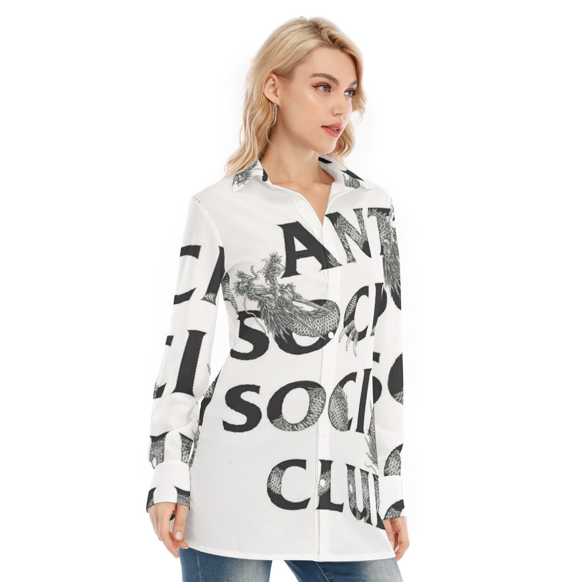 All-Over Print Women's Long Shirt