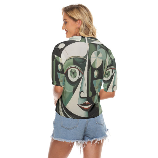 All-Over Print Women's V-neck Shirts