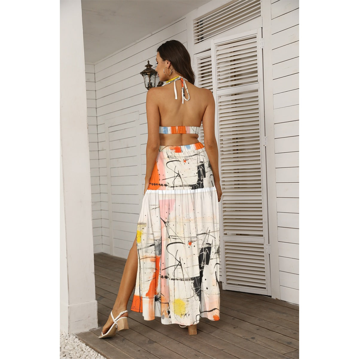 All-Over Print Women's Tie Back Wrap Dress