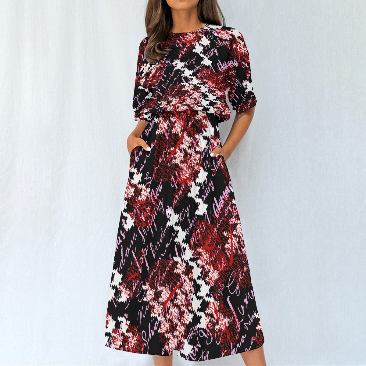 All-Over Print Women's Elastic Waist Dress