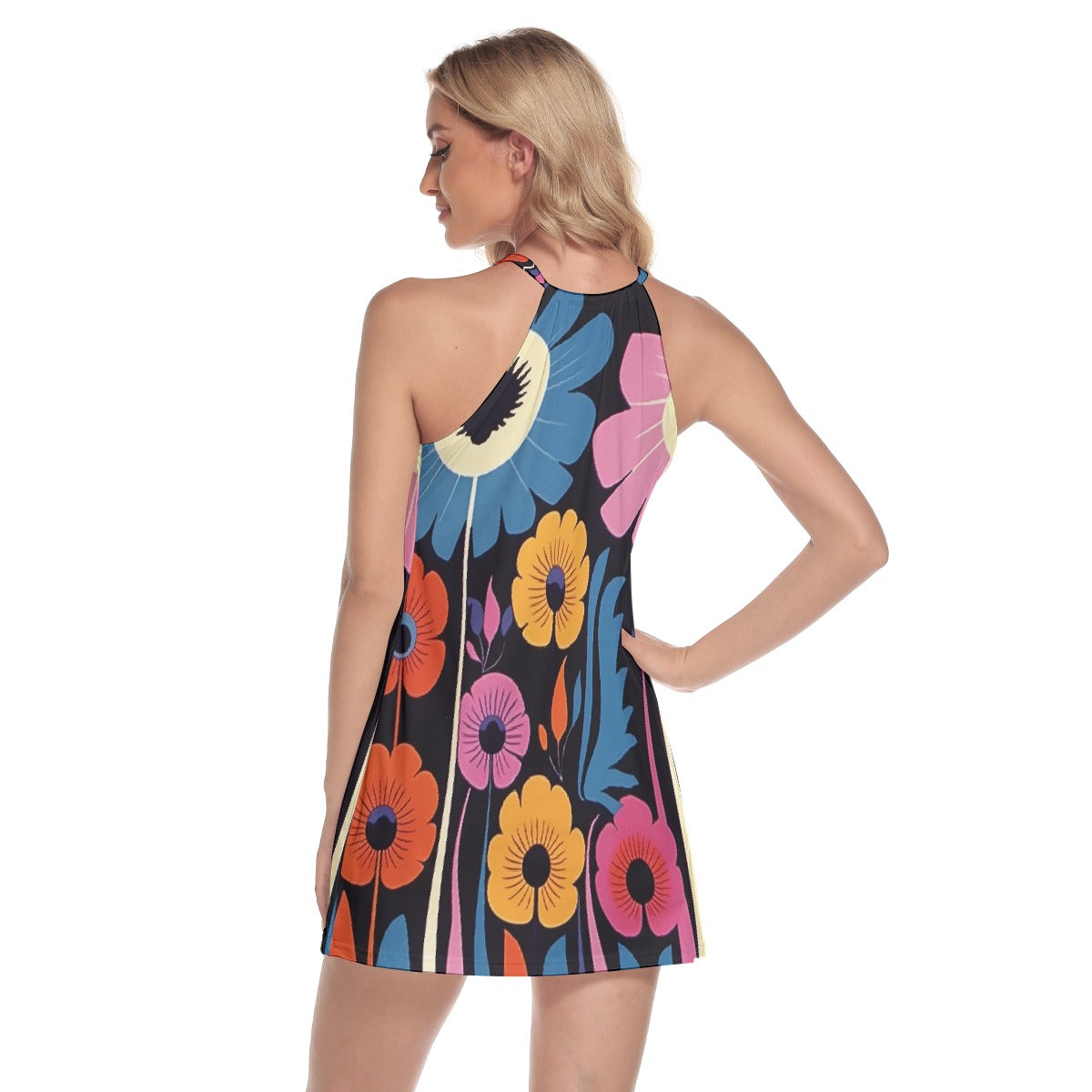 All-Over Print Women's Round Neck Above Knee Dress