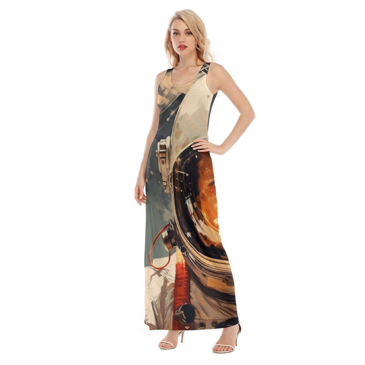 All-Over Print Women's Vest Dress | Length To Ankle