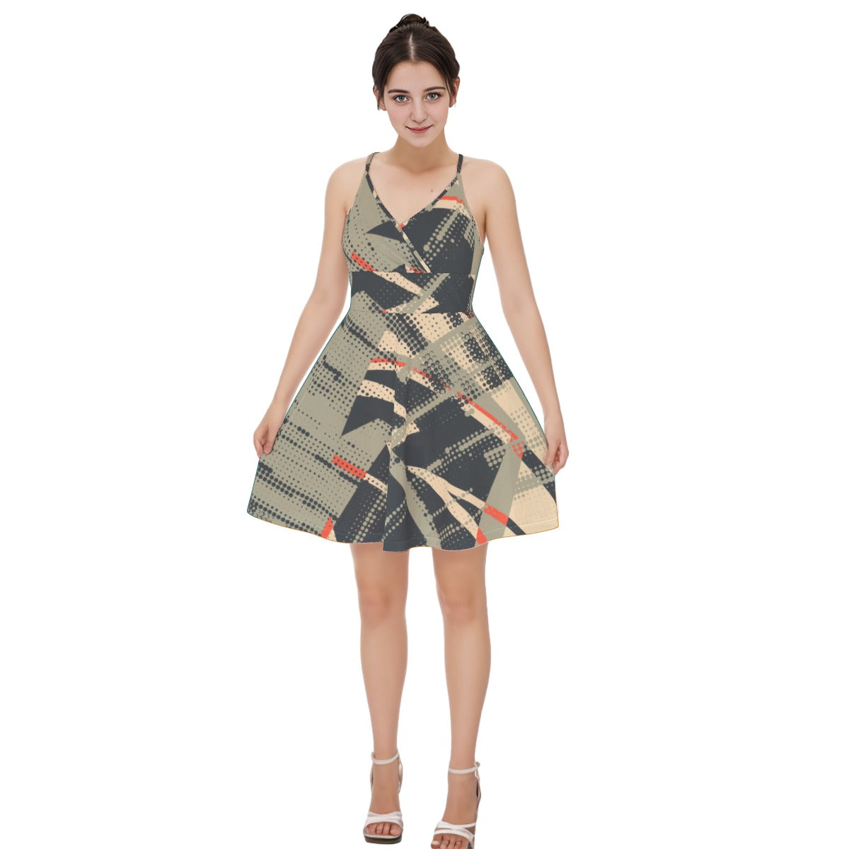 All-Over Print Women‘s Cross Cami Dress