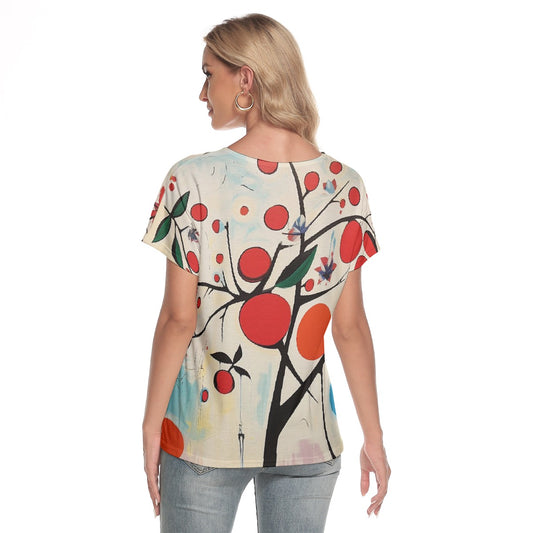 All-Over Print Women's Loose V-neck Short Sleeve T-shirt