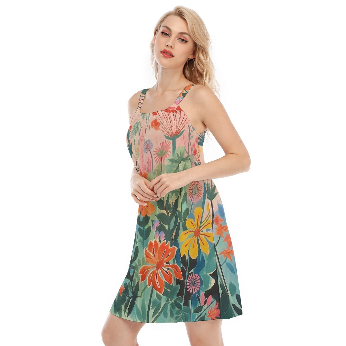 All-Over Print Women's O-neck Cami Dress