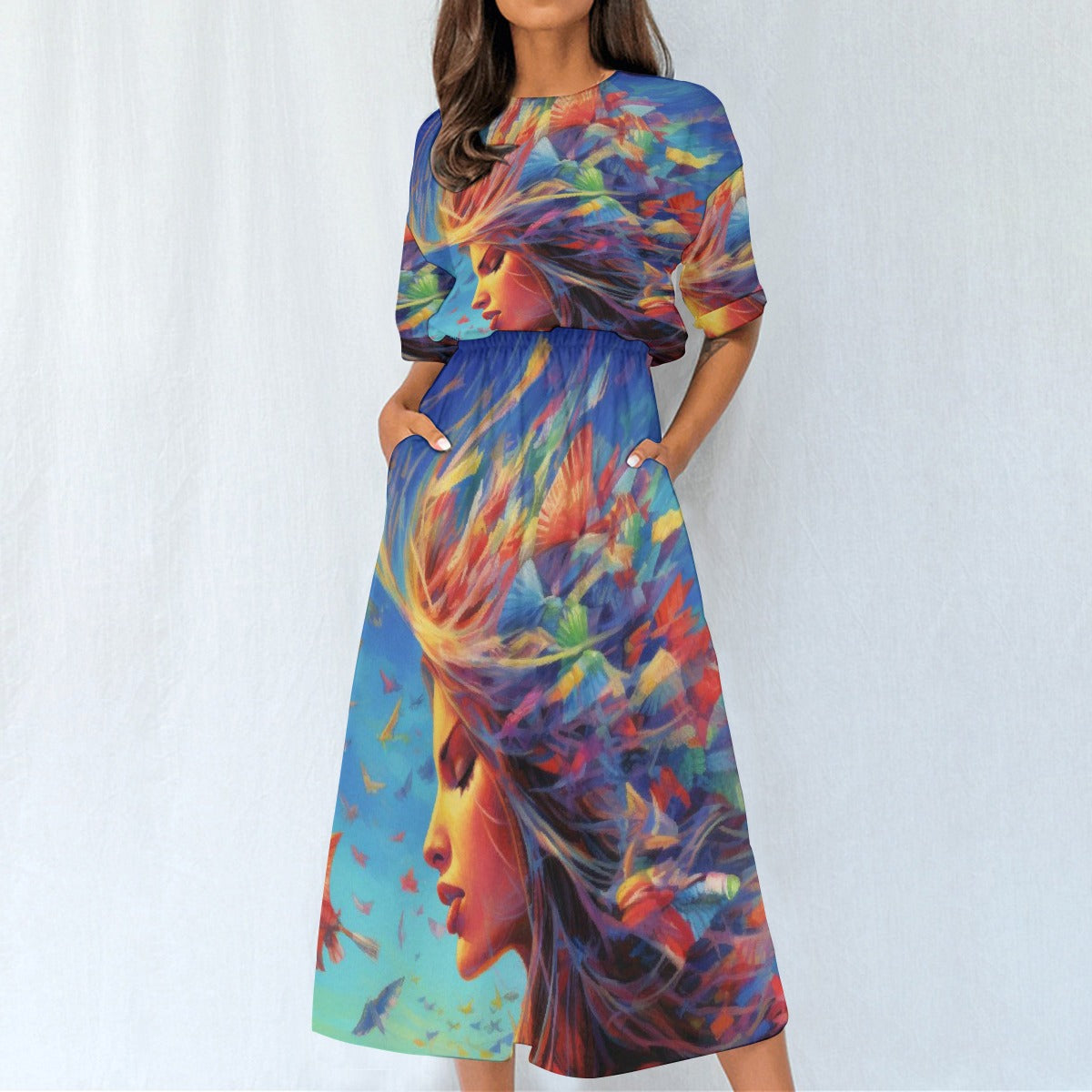 All-Over Print Women's Elastic Waist Dress