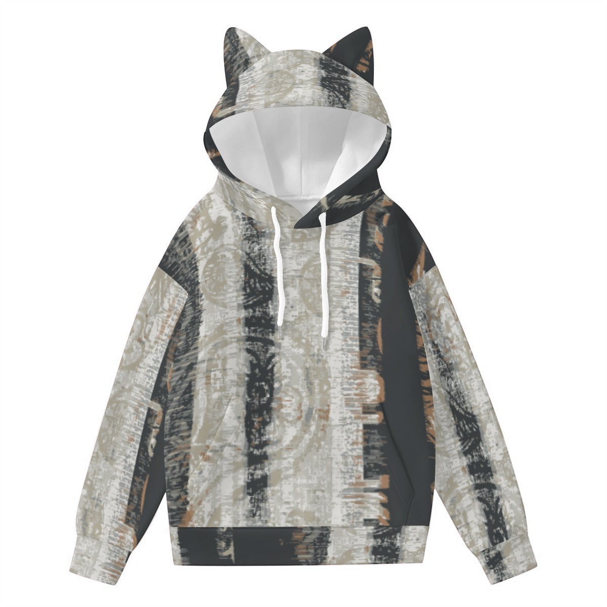 All-Over Print Women’s Hoodie With Decorative Ears