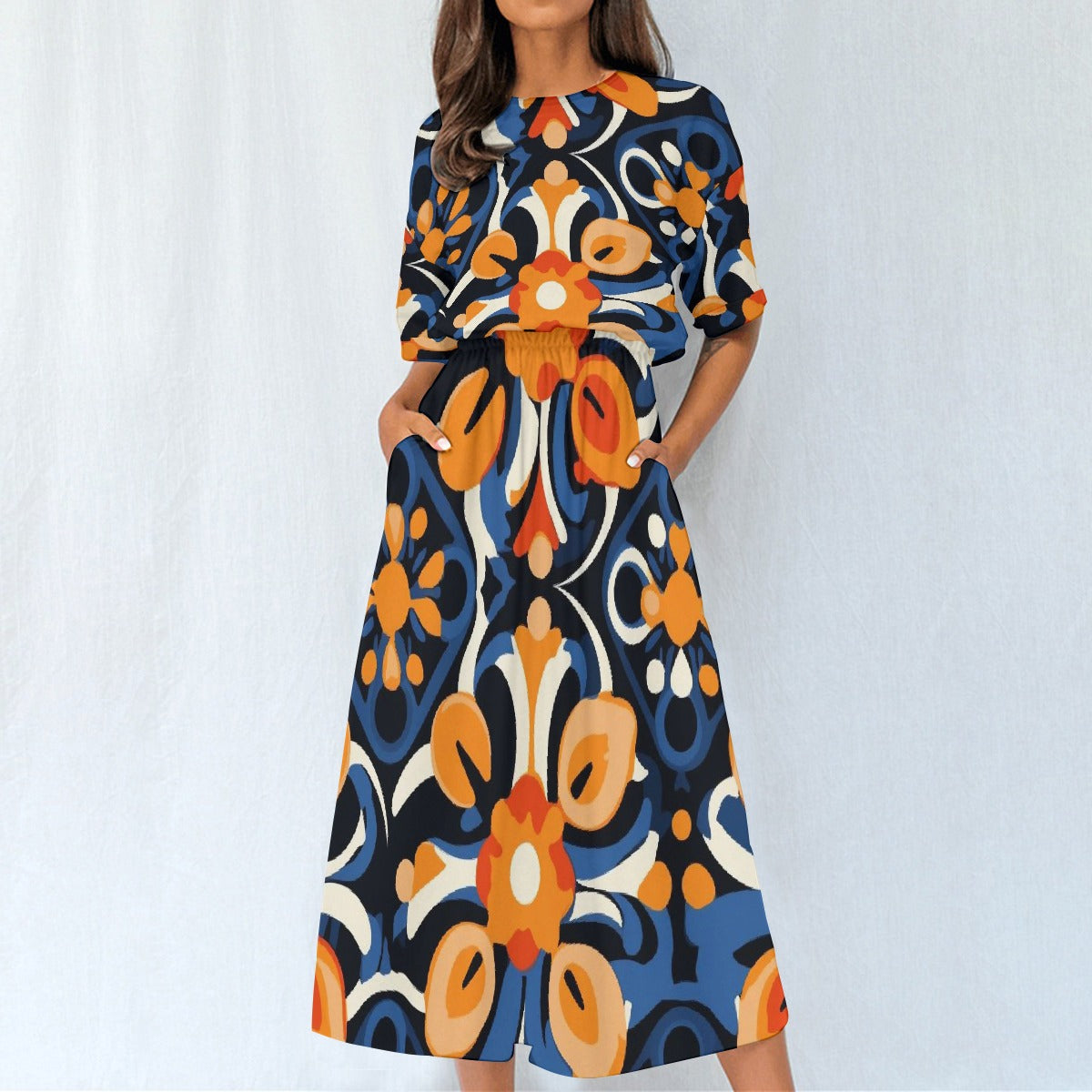 All-Over Print Women's Elastic Waist Dress