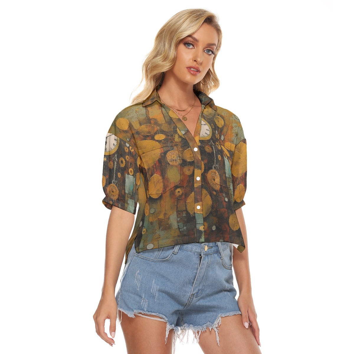 All-Over Print Women's V-neck Shirts