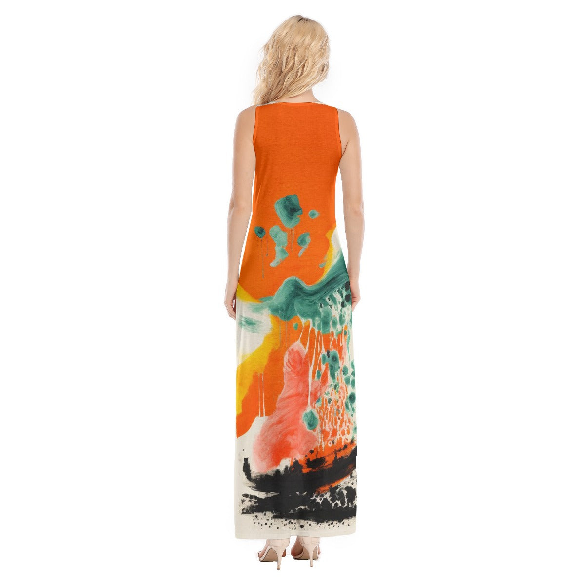 All-Over Print Women's Vest Dress | Length To Ankle