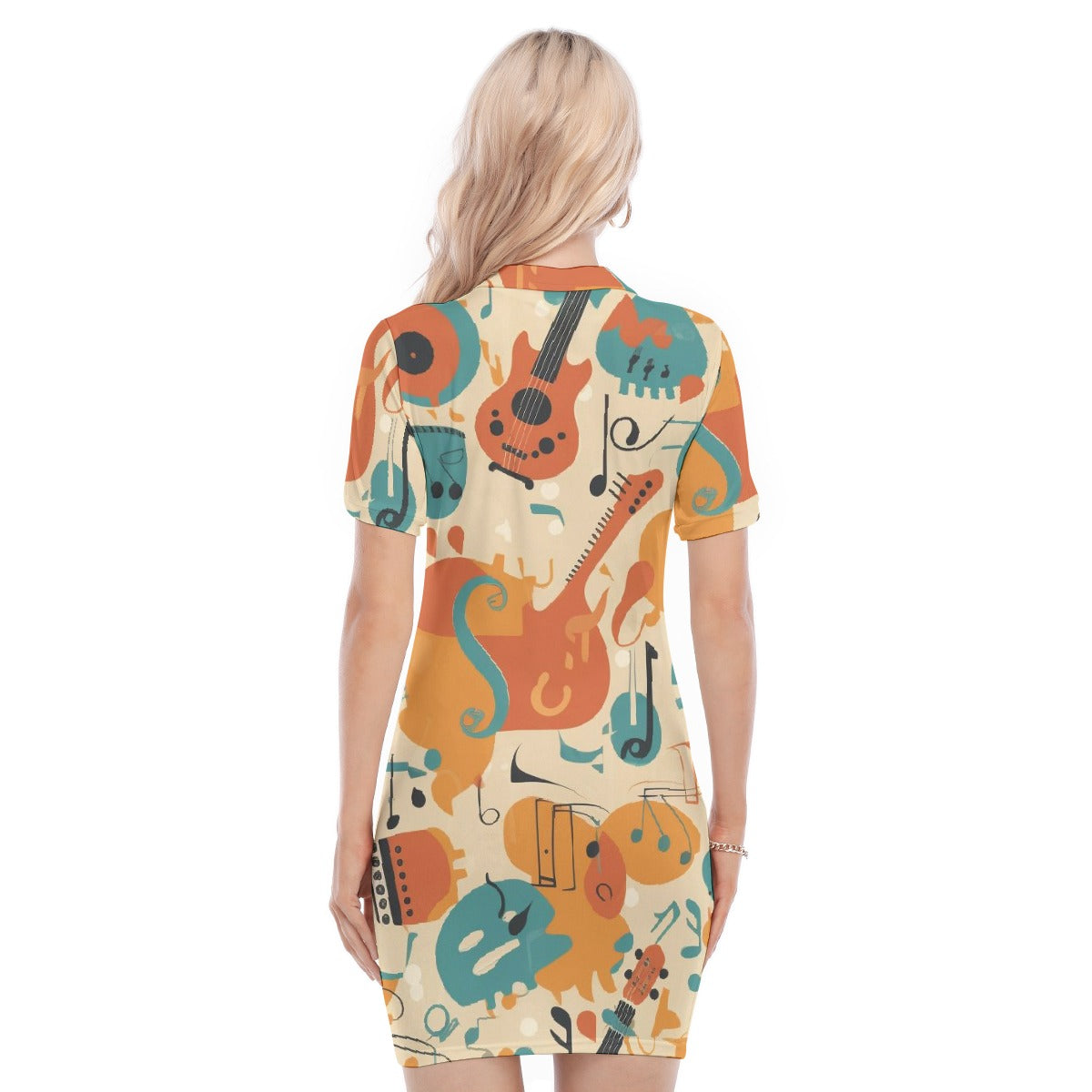 All-Over Print Women's Polo Collar Dress