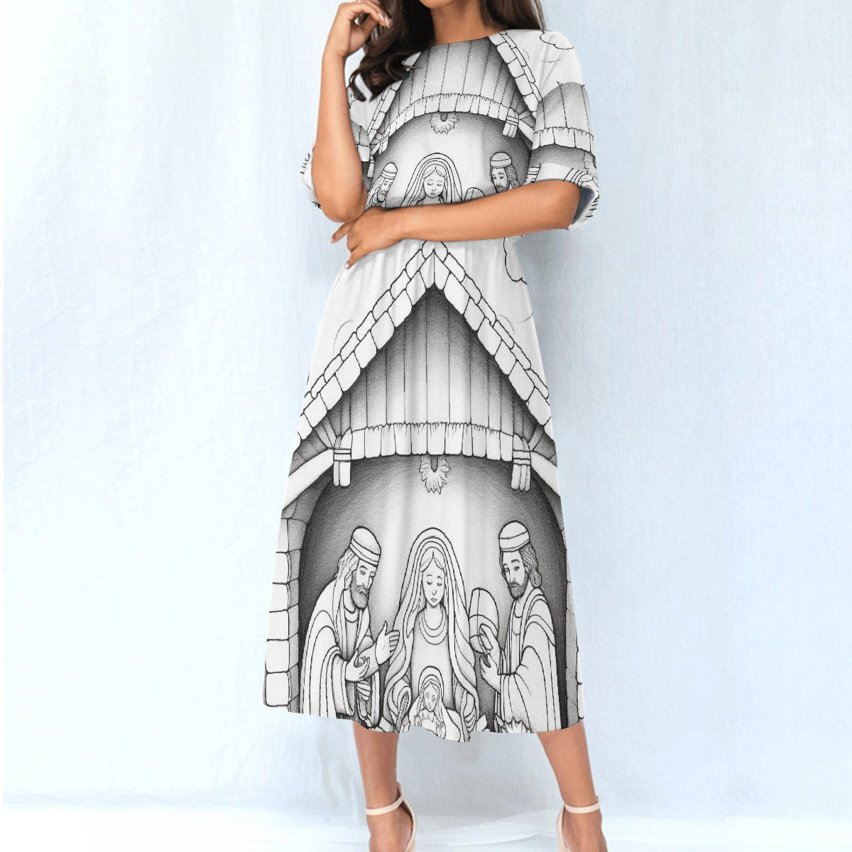 All-Over Print Women's Elastic Waist Dress