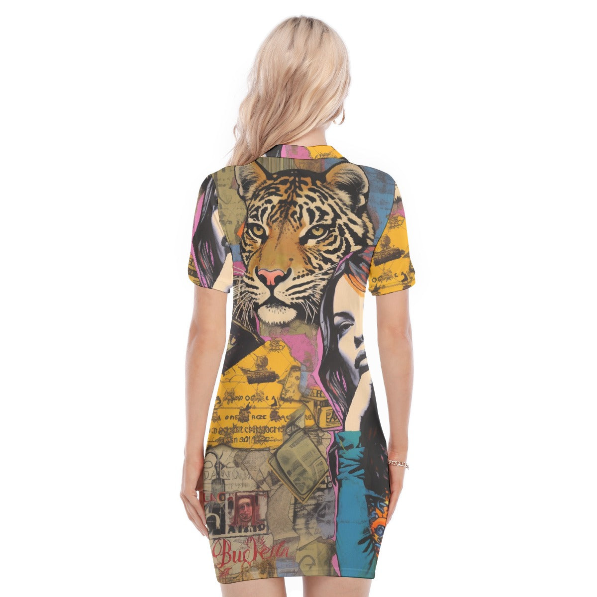 All-Over Print Women's Polo Collar Dress