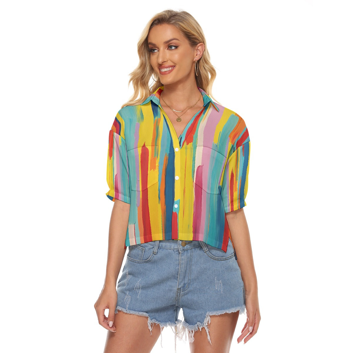 All-Over Print Women's V-neck Shirts