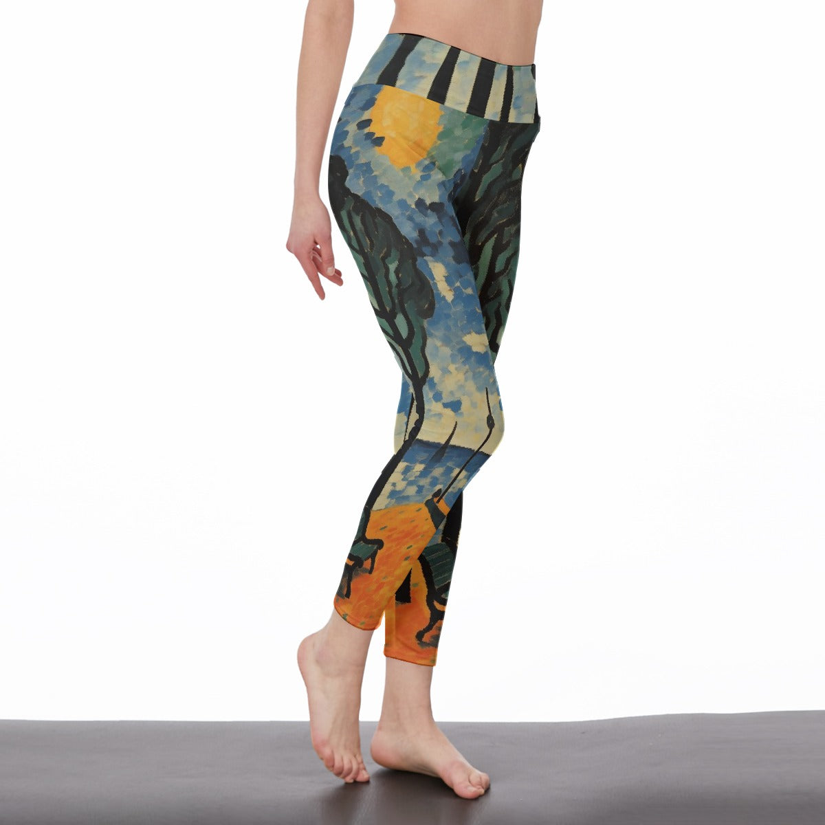 All-Over Print Women's High Waist Leggings | Side Stitch Closure