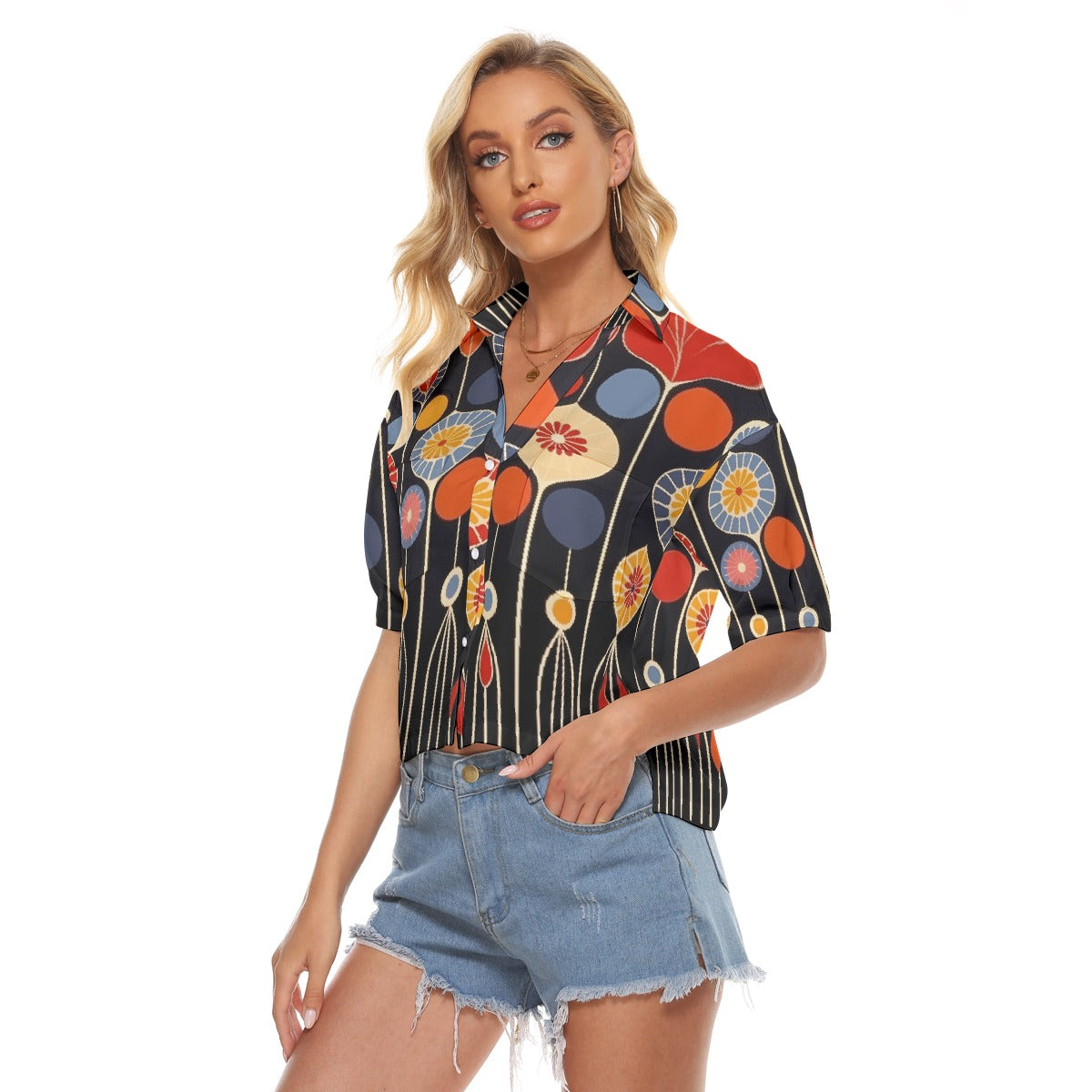 All-Over Print Women's V-neck Shirts