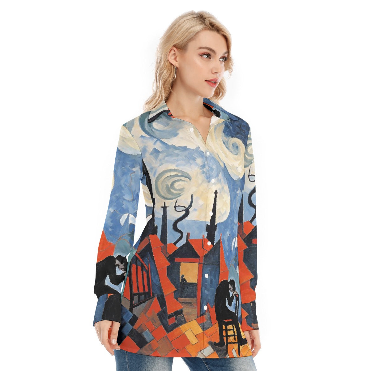 All-Over Print Women's Long Shirt