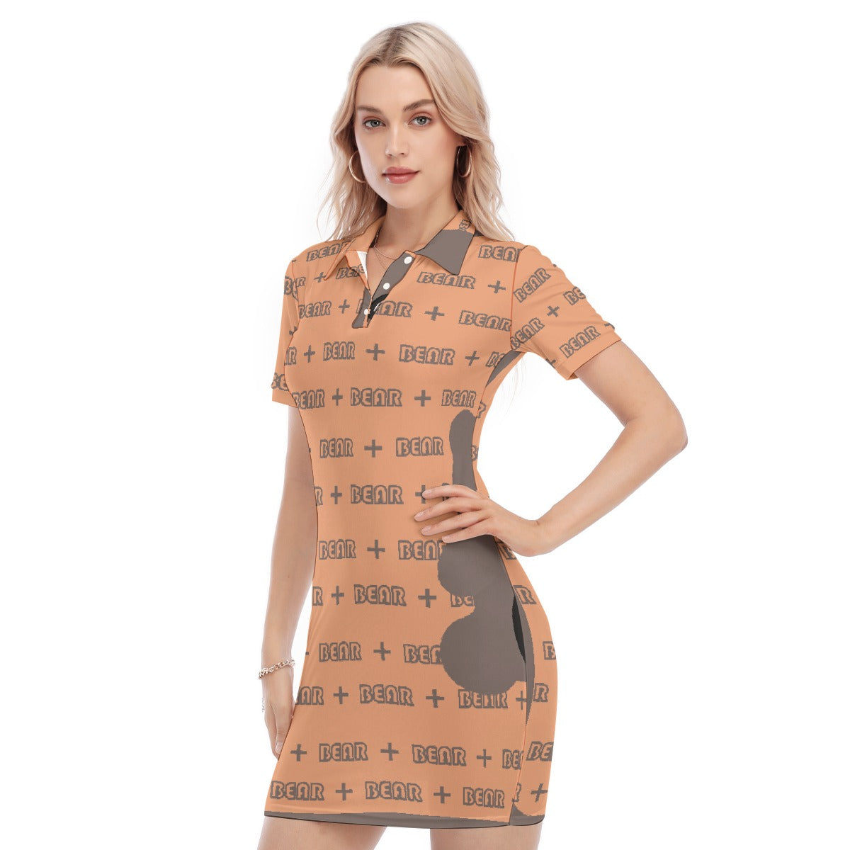 All-Over Print Women's Polo Collar Dress