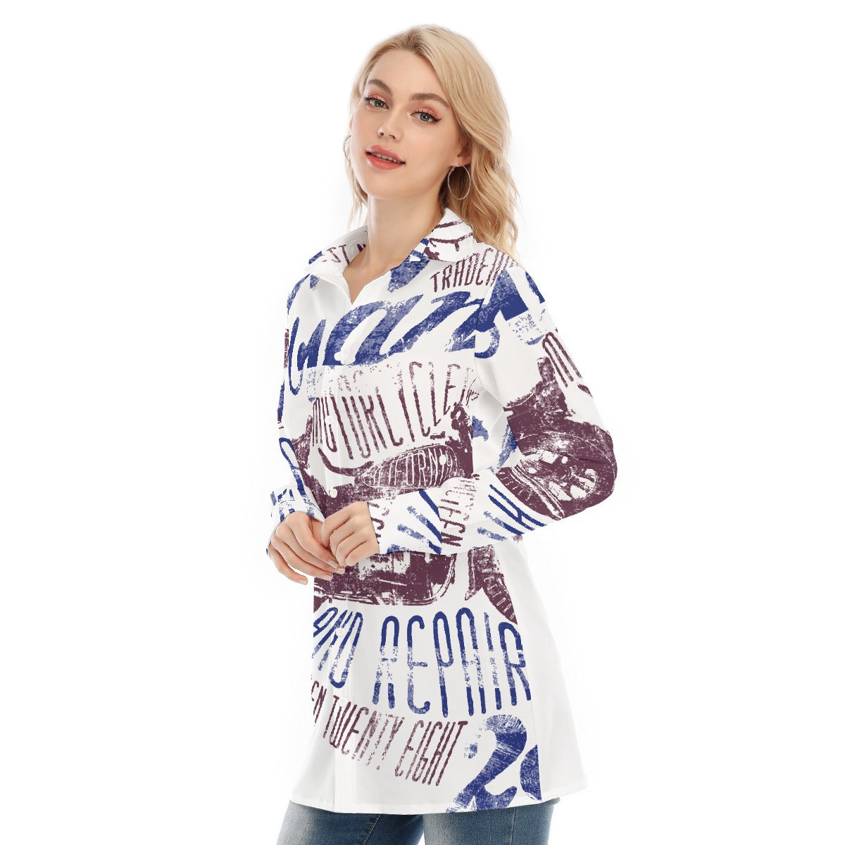 All-Over Print Women's Long Shirt