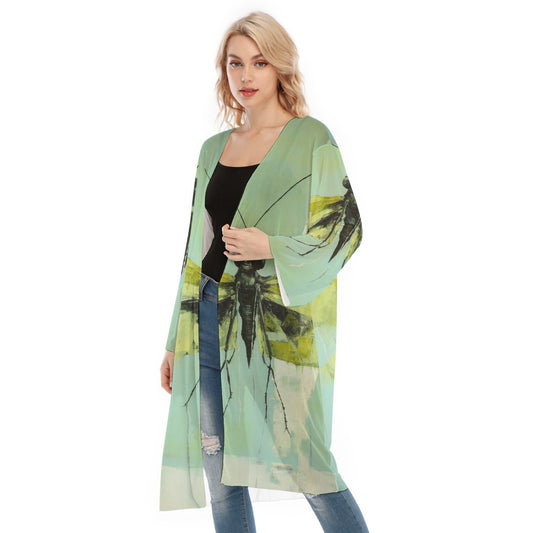 All- Over Print Women's Long Sleeve Mesh Cardigan