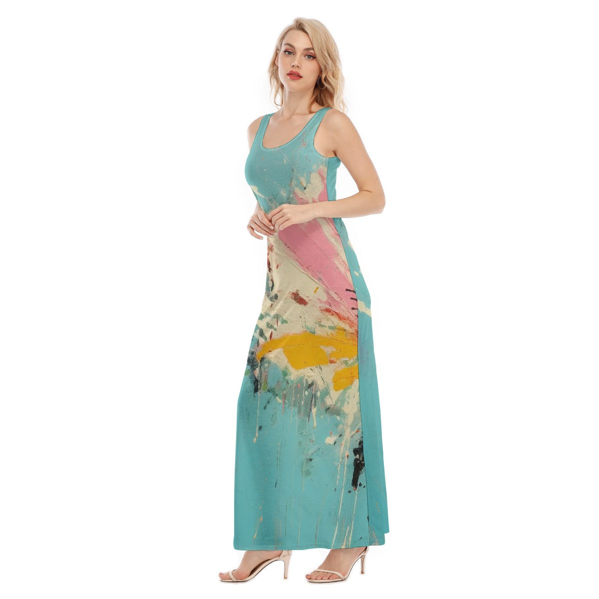 All-Over Print Women's Vest Dress | Length To Ankle