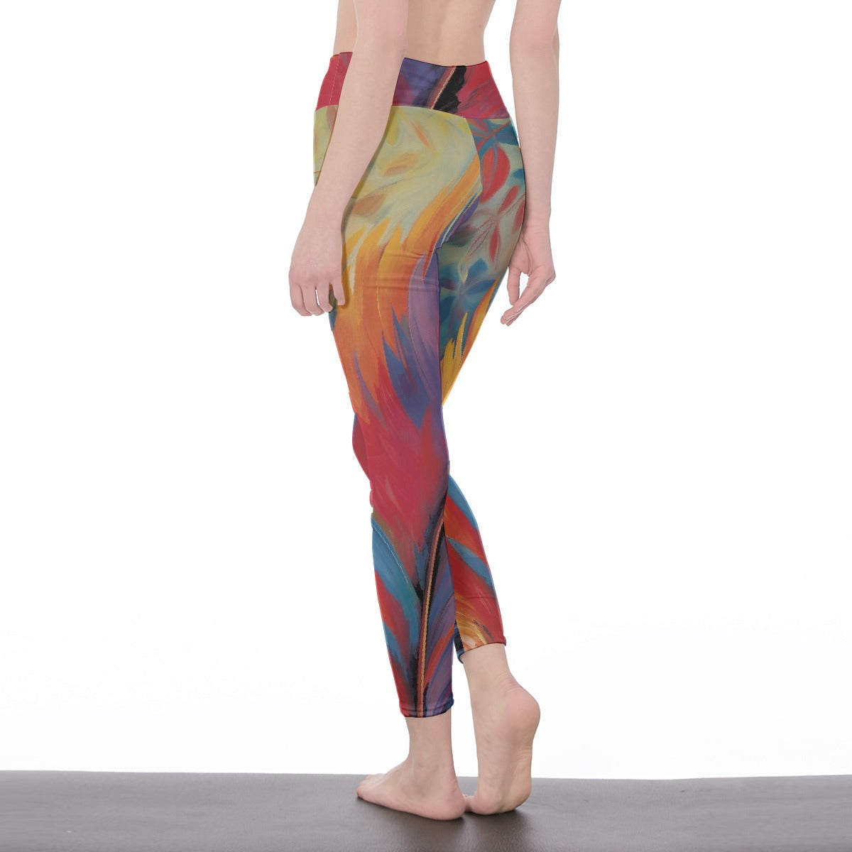 All-Over Print Women's High Waist Leggings | Side Stitch Closure