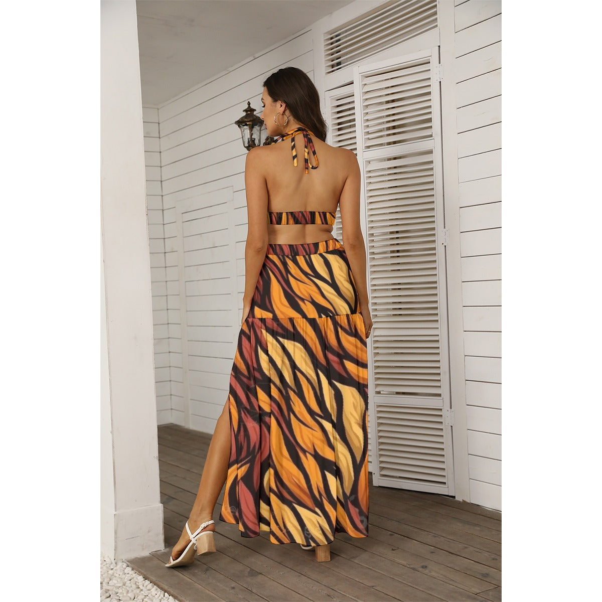 All-Over Print Women's Tie Back Wrap Dress