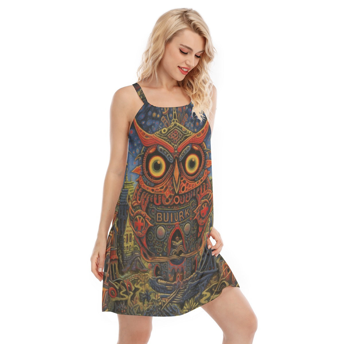 All-Over Print Women's O-neck Cami Dress