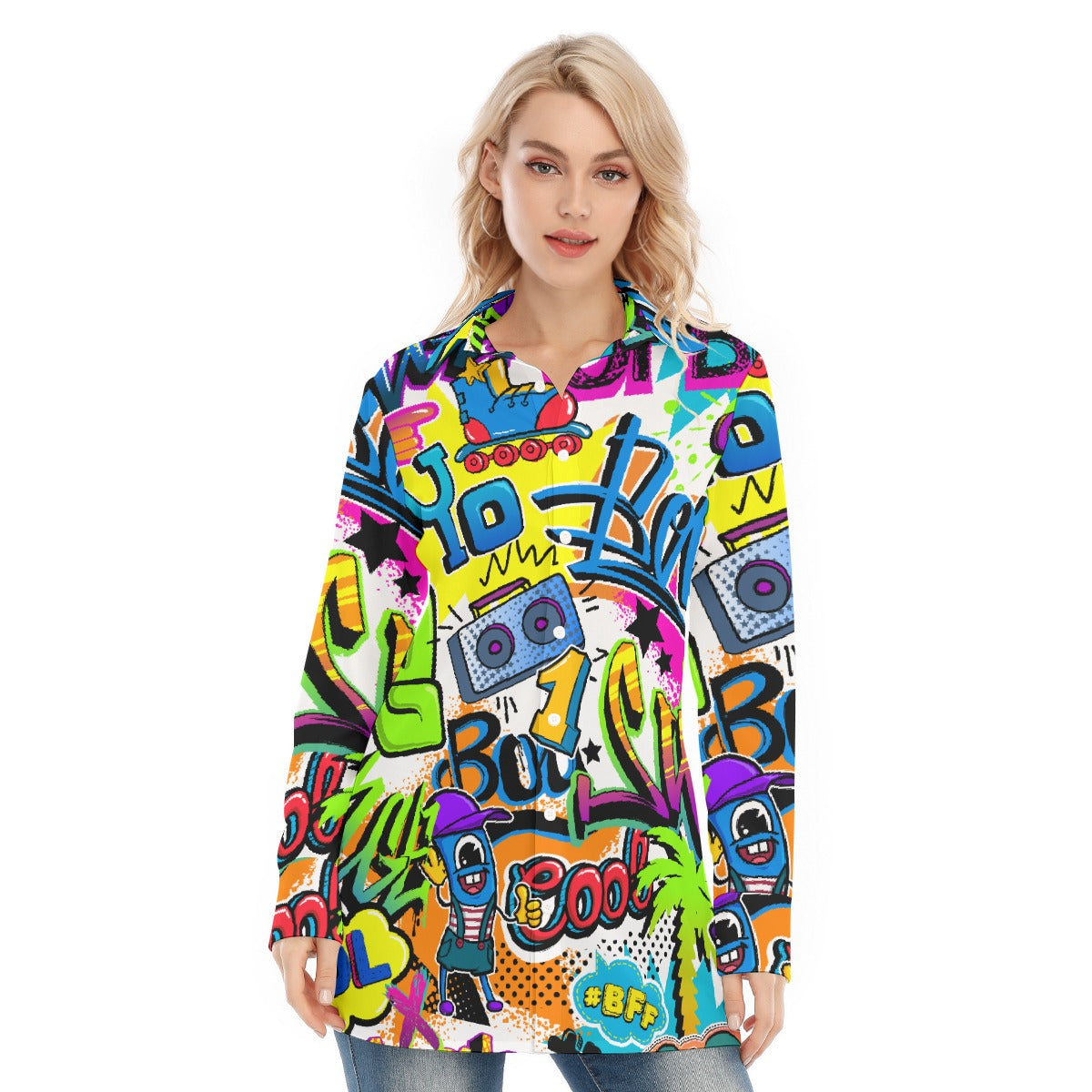 All-Over Print Women's Long Shirt