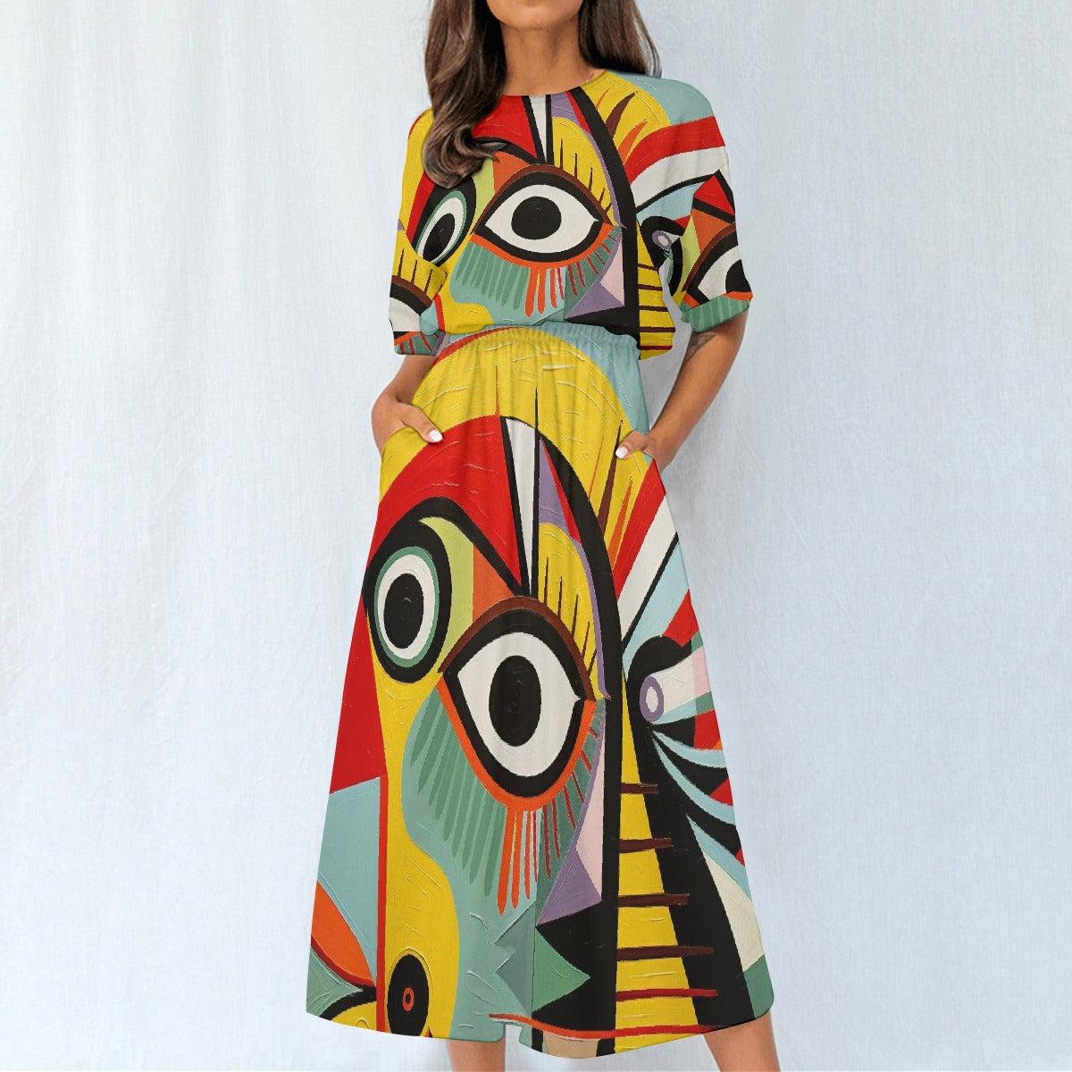 All-Over Print Women's Elastic Waist Dress