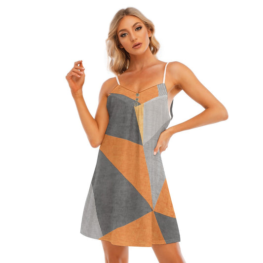 All-Over Print Women's V-neck Cami Dress