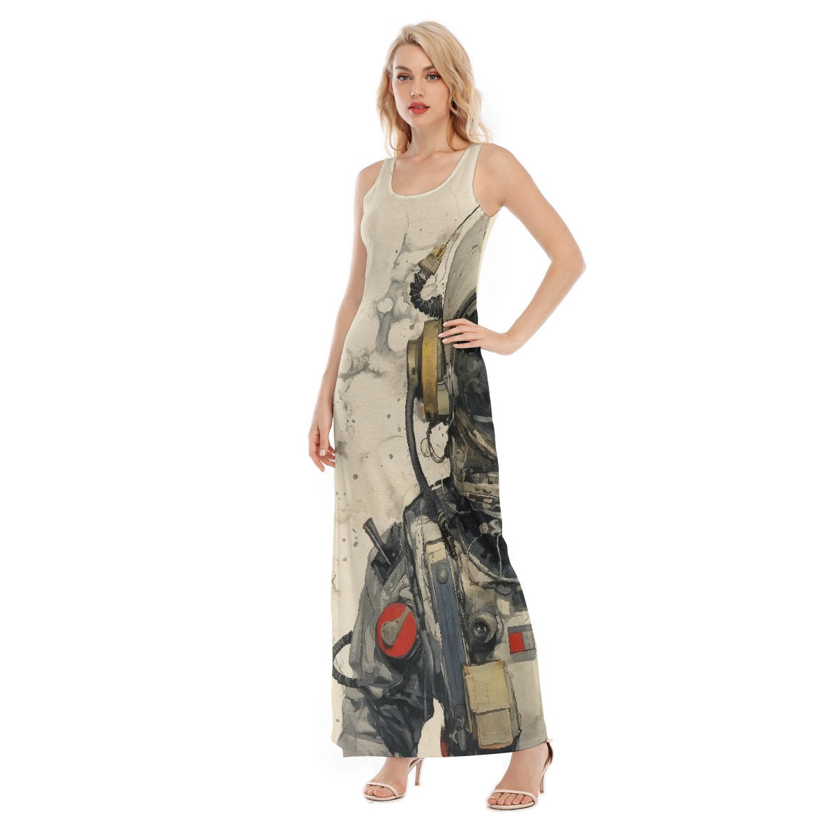 All-Over Print Women's Vest Dress | Length To Ankle