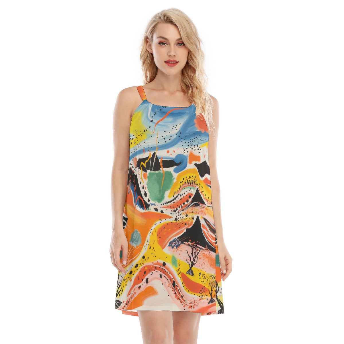 All-Over Print Women's O-neck Cami Dress