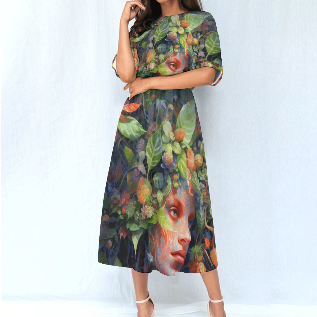 All-Over Print Women's Elastic Waist Dress